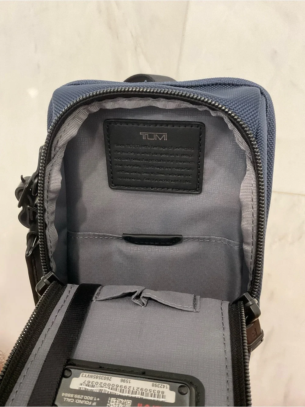 NEW Tumi ALPHA - 10.5” FXT Ballistic Nylon Compact Sling Crossbody - NAVY BLUE